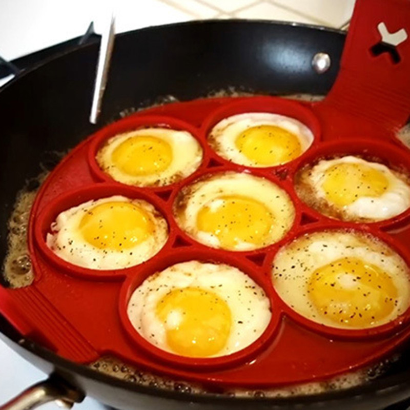 Silikone skimmel cirkulært stegt æg former fantastisk non stick flippin maker æg form køkkenredskaber