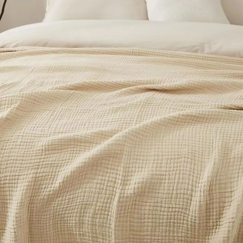 Musselin-Decke, Sommer-Couch-Überwurf, atmungsaktiv, einfarbig, Musselin-Wickel, kuschelige Decke, 2025, Baumwolldecke, gemütlicher Musselin-Wickel