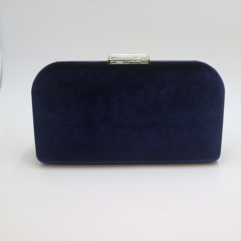 Nuphia velour hard case box clutch aftenposer og aften clutch tasker til festfest aften grøn/lilla/marineblå/rød: Marine blå