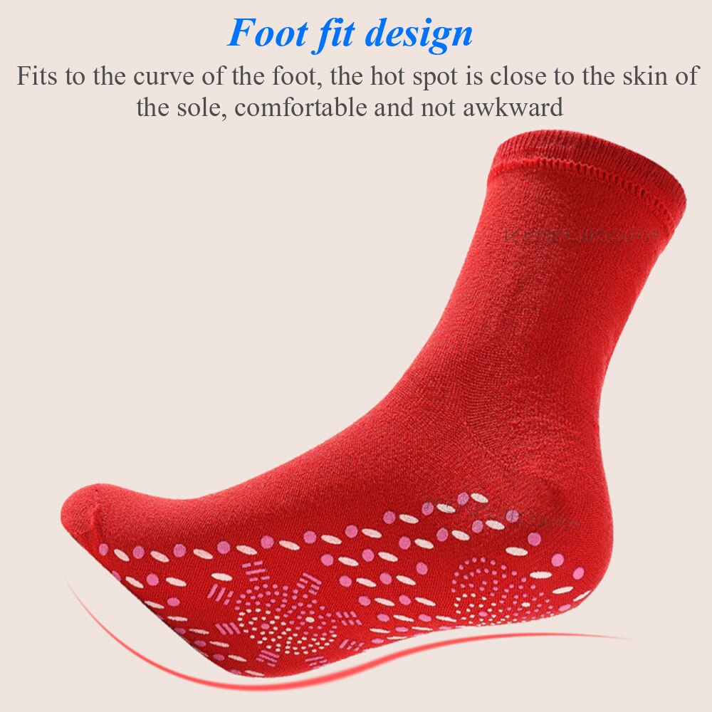 Calcetines térmicos de turmalina para hombre y mujer, calcetín de masaje para terapia magnética