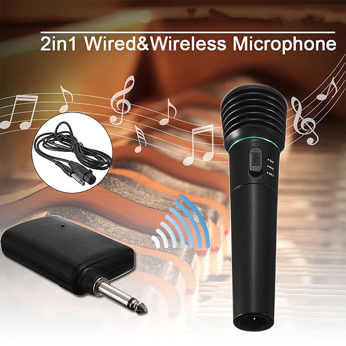2in1 Wired Wireless Handheld Microphone System for Karaoke Party KTV Home Studio Universal Microphones