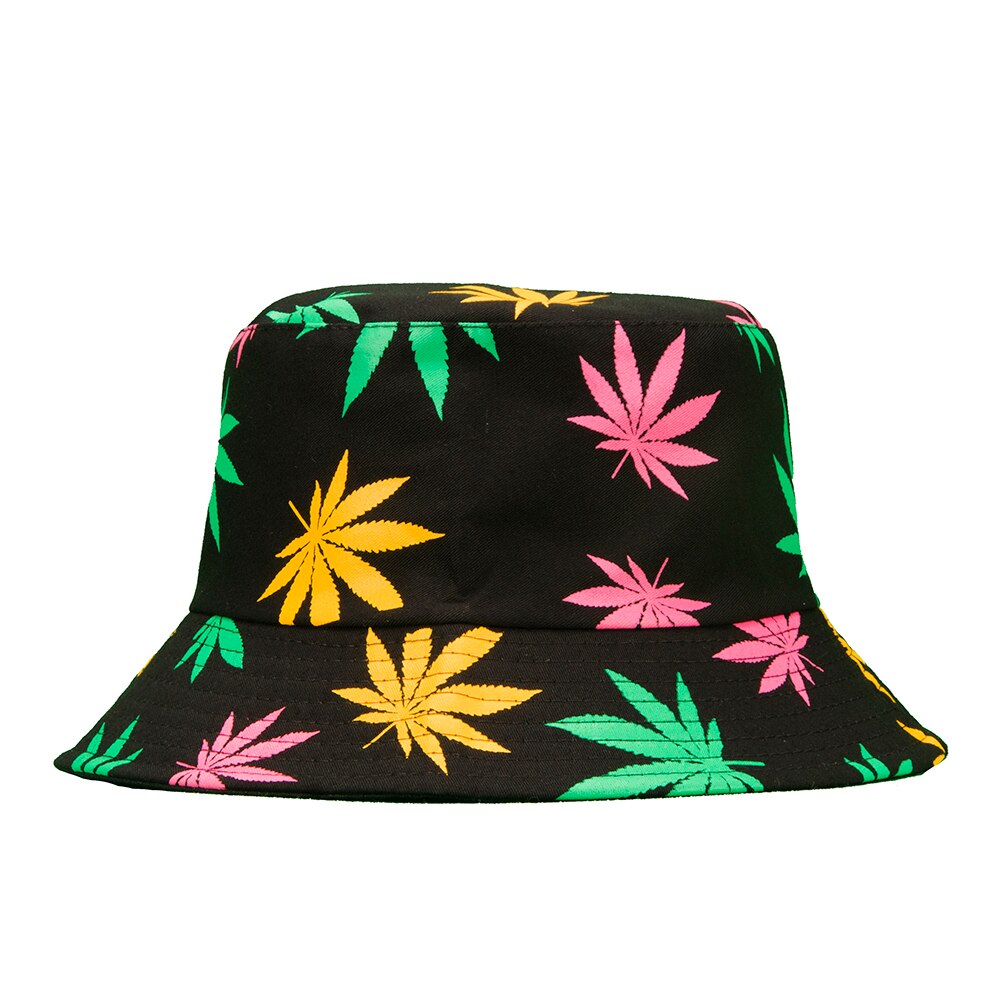 Spring and Summer Fisherman Hat Women's Cotton Maple Leaf Printed Hat Bucket Hat Men's Korean-Style Sunbonnet Sun Hat