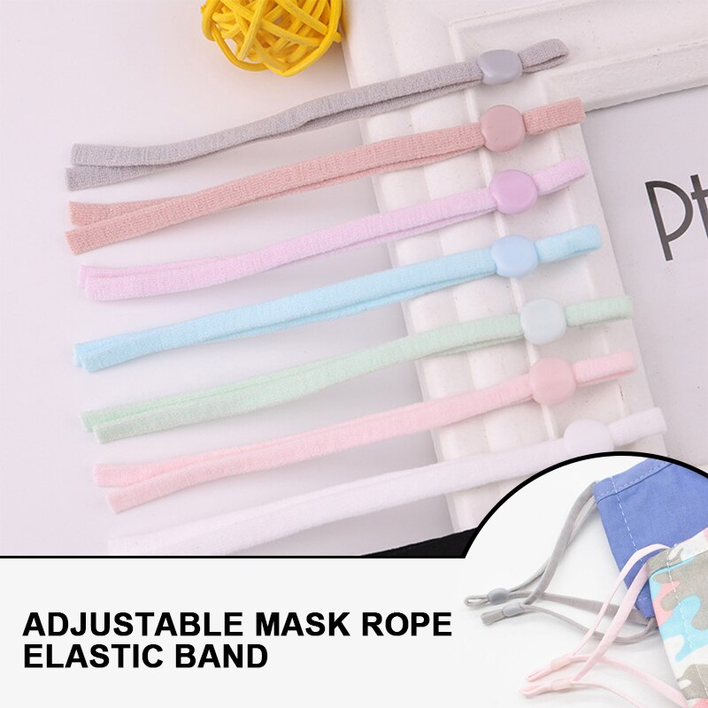 30 pièces masque plat élastique bande en caoutchouc corde oreille pendaison corde réglable bricolage doux noir blanc élastique couture masque artisanat accessoires