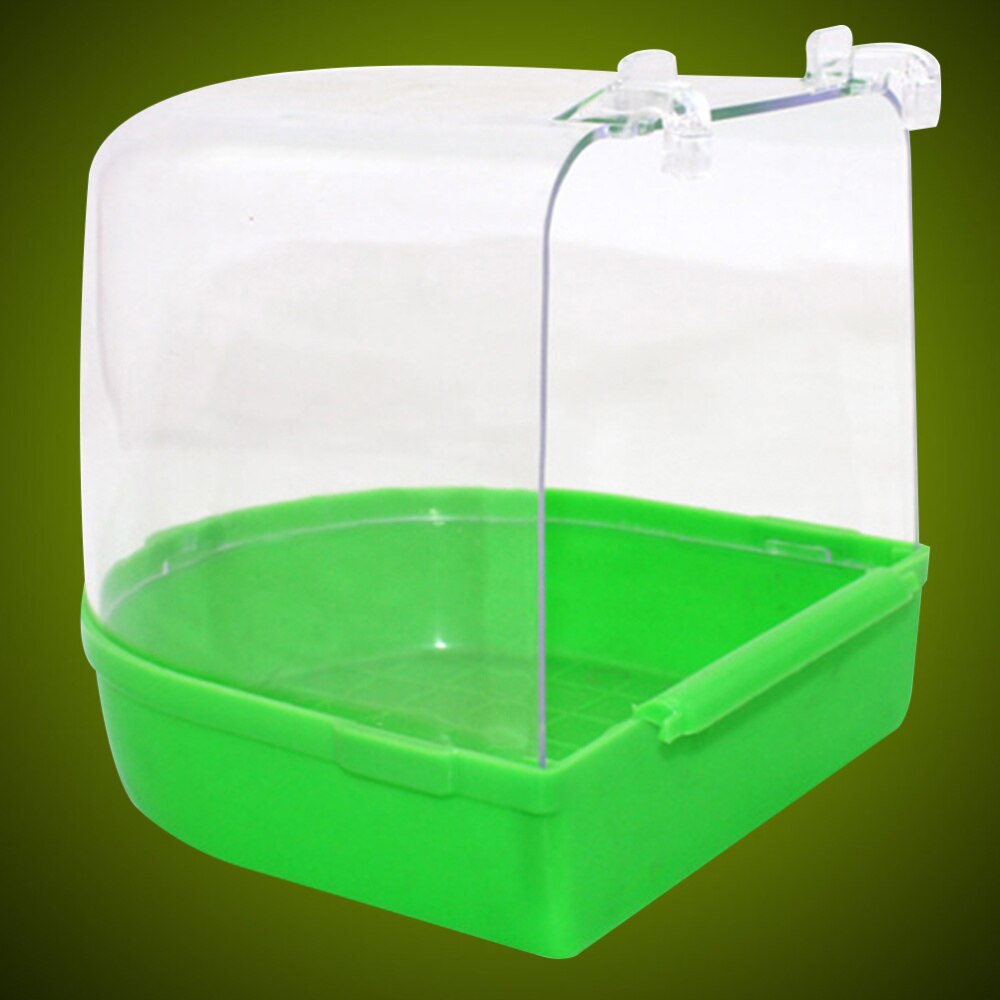 Caged Bird Bath Multi Cage Bird Bath Covered for Small Brids Canary Budgies Parrot (Random Color)