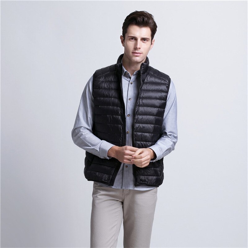 Vest Mannen Winter eendendons Ultra Licht 90% Eendendons Vest Losse vest vest Mouwloze jas 3XL X566