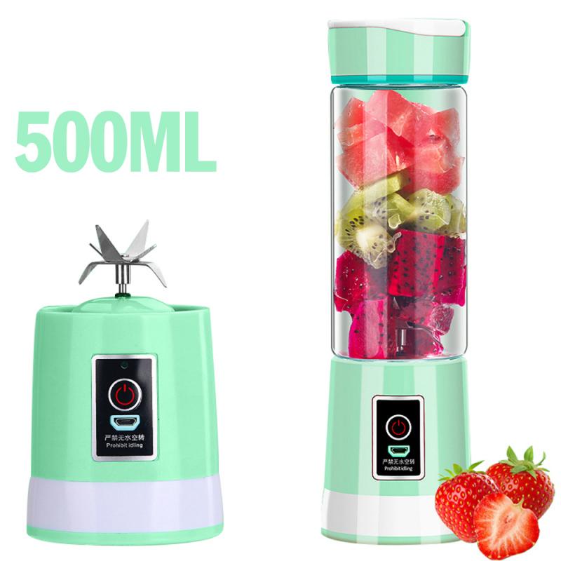 500 Ml Draagbare Juicer Elektrische Usb Oplaadbare Keuken Machine Mixer Cocina Sap Cup Maker Blenders Keukenmachine: Blue