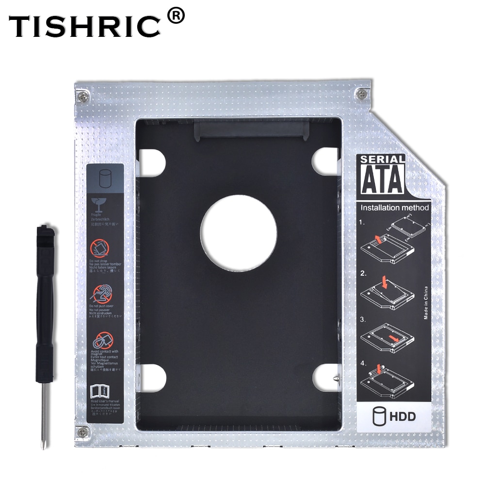 Timul-caixa de alumínio universal para 2 ° vw hdd, caixa para disco rígido de 9.5mm, 12.7mm, sata 3.0, optibay para laptop