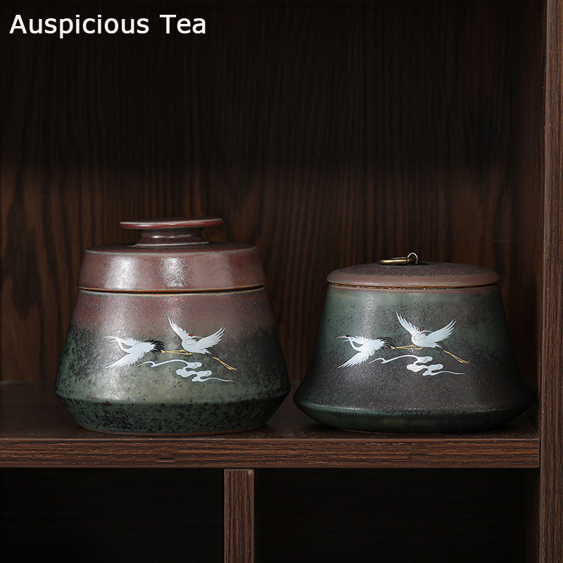 Large Ceramic Tea Containers Handmade Coarse Pottery Tea Containers Sealed Cans Tea Storage Warehouse Ceramic Jar Tea Container