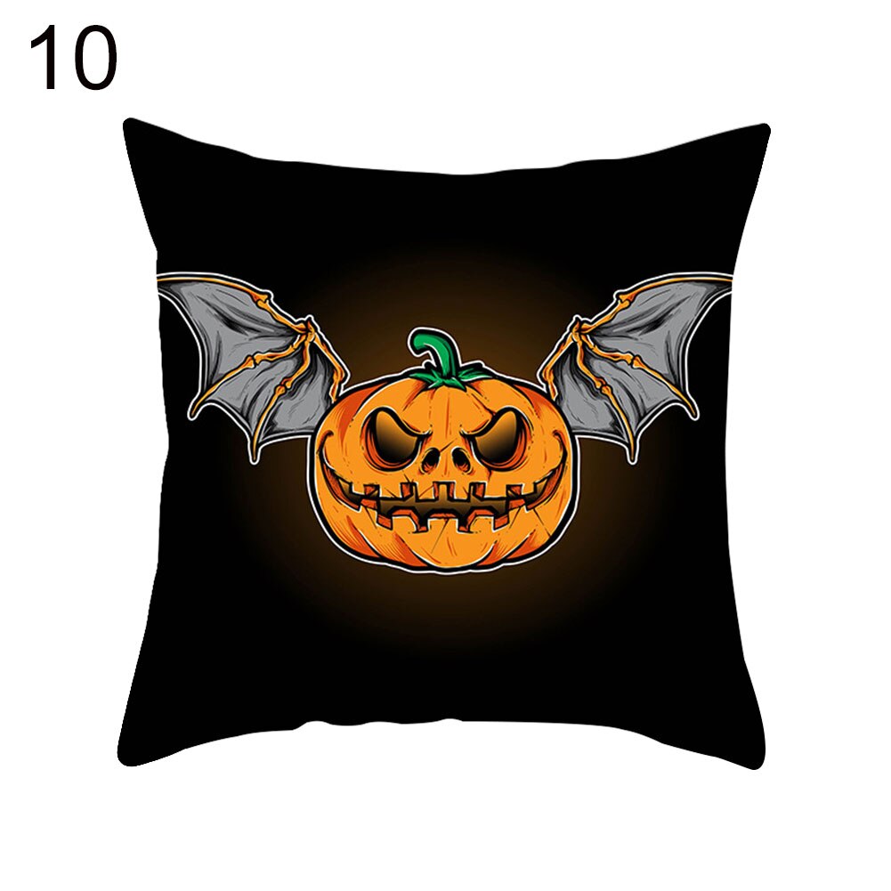 1pc sjove halloween græskar spøgelse flagermus trick or treat pudebetræk pudebetræk stribet geometrisk pudebetræk kussen sofa indretning: 10