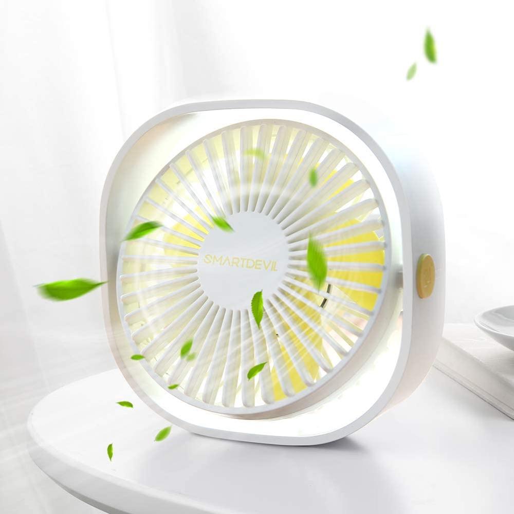 Mini ventilateur portatif personnel de refroidissement de vitesse des ventilateurs 3 de bureau d'usb de SmartDevil avec l'angle réglable de Rotation de 360 pour le ménage de bureau: White