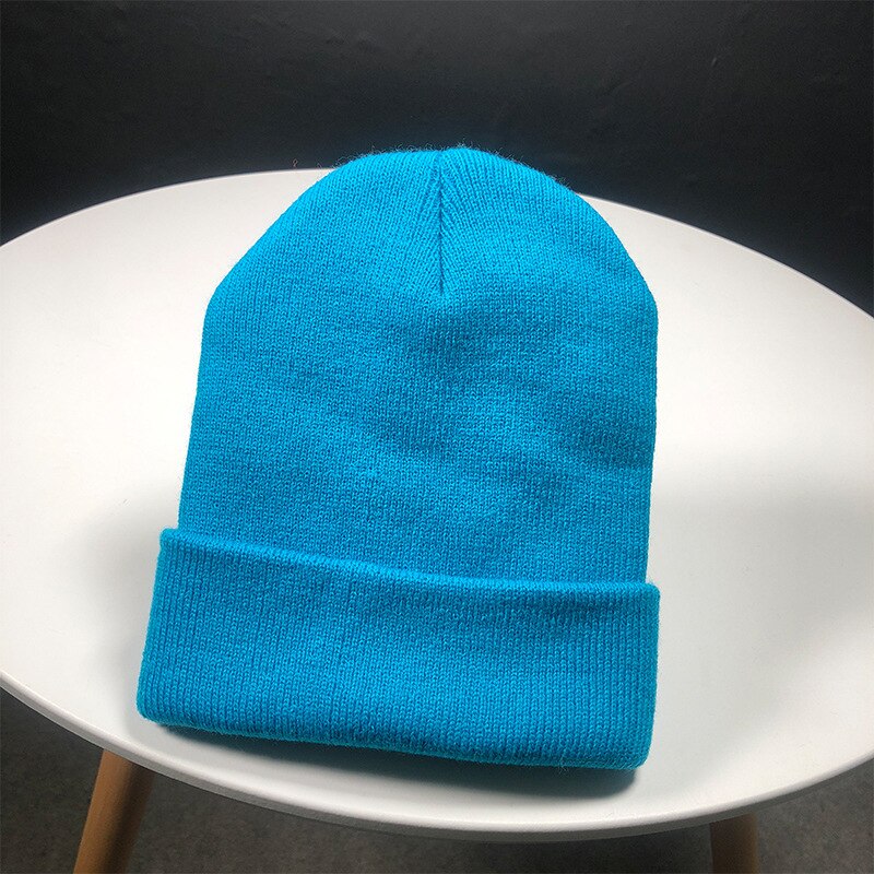 Otoño e Invierno clásica hombres y mujeres con el mismo color fluorescente línea cap tejido sombrero lana hip hop sombrero: 09