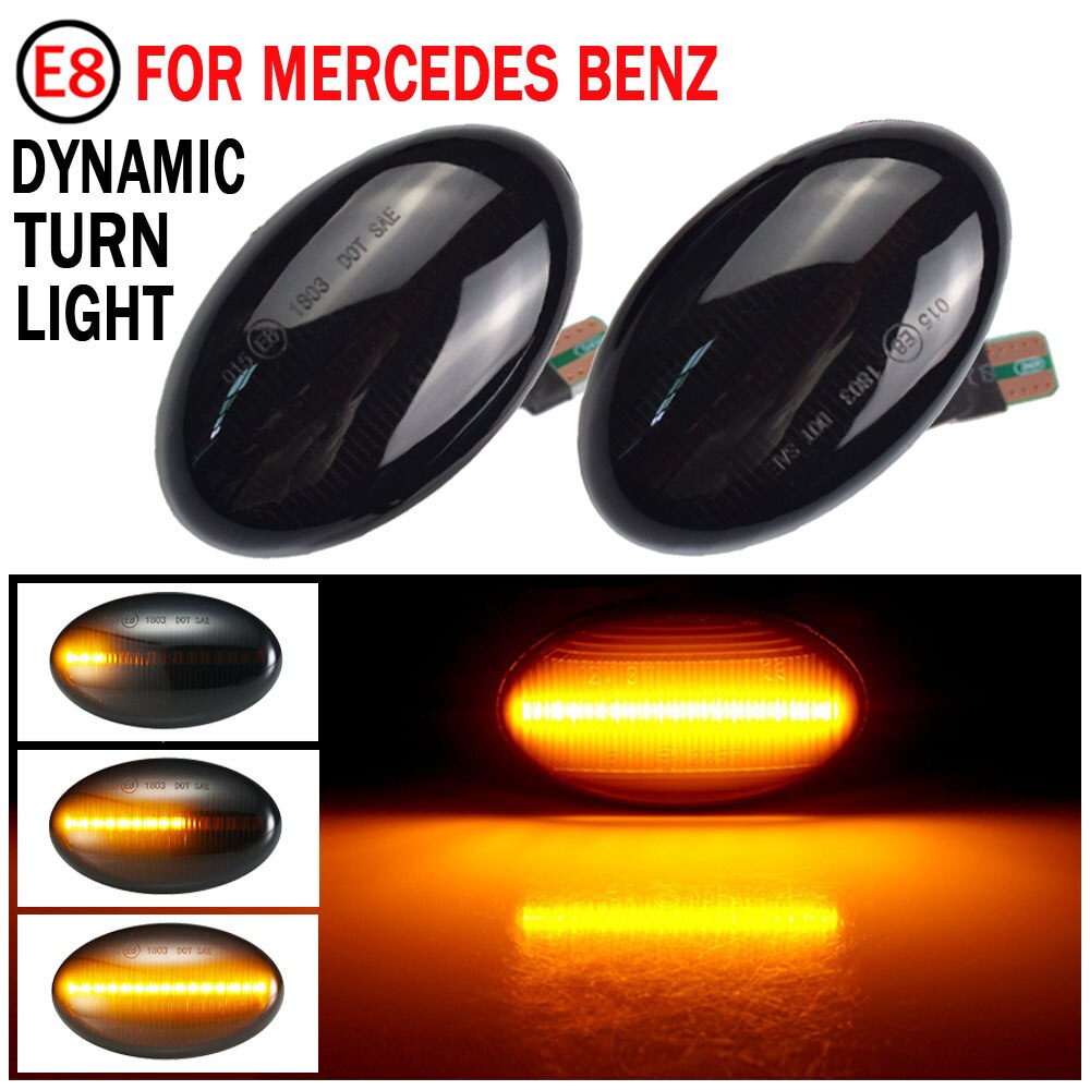 Faróis de sinalização automotivos, 2 peças, led dinâmicos, para mercedes benz, repetidor, w450, w452, classe a, w168, vito, w639, w447