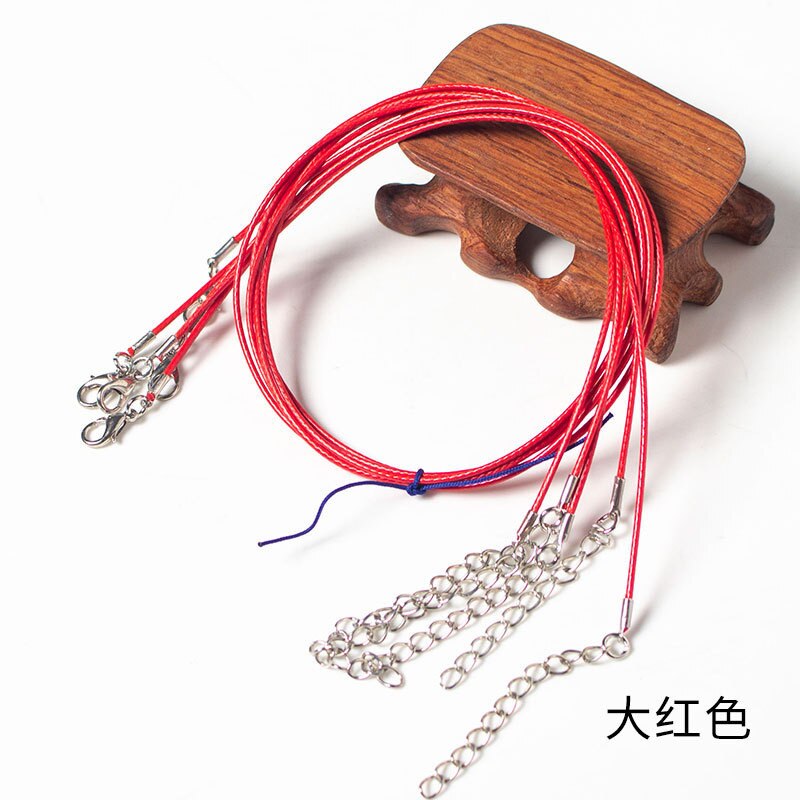 10/20/50 Uds. Colgante de collar de cordón de cadena de cuerda de hilo encerado de cuero colorido para manualidades de joyería de cuerda con cierre de langosta hecho a mano
