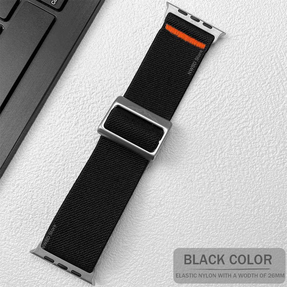 Nylon Strap for Apple Watch Band IWatch Series 9 8 7 SE Ultra 2 Bracelet 44mm 45mm 49mm 40mm 41mm Correa Watchband Accessories: Black Yellow / 14mm