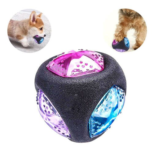 Hund Ball Elastische Blinkende LED Ball prallen-aktiviert Licht hoch Ball Für Haustier Hunde klopfen-beständig Molaren Ausbildung Ball