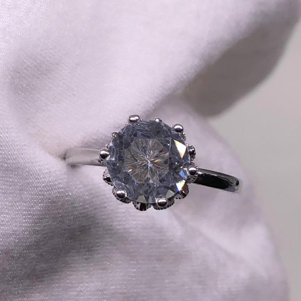 Hvid/rosa guld vielsesringe til kvinder 2ct 6 kløer diamant brudeforlovelsesringe damer trendy smykker tilbehør