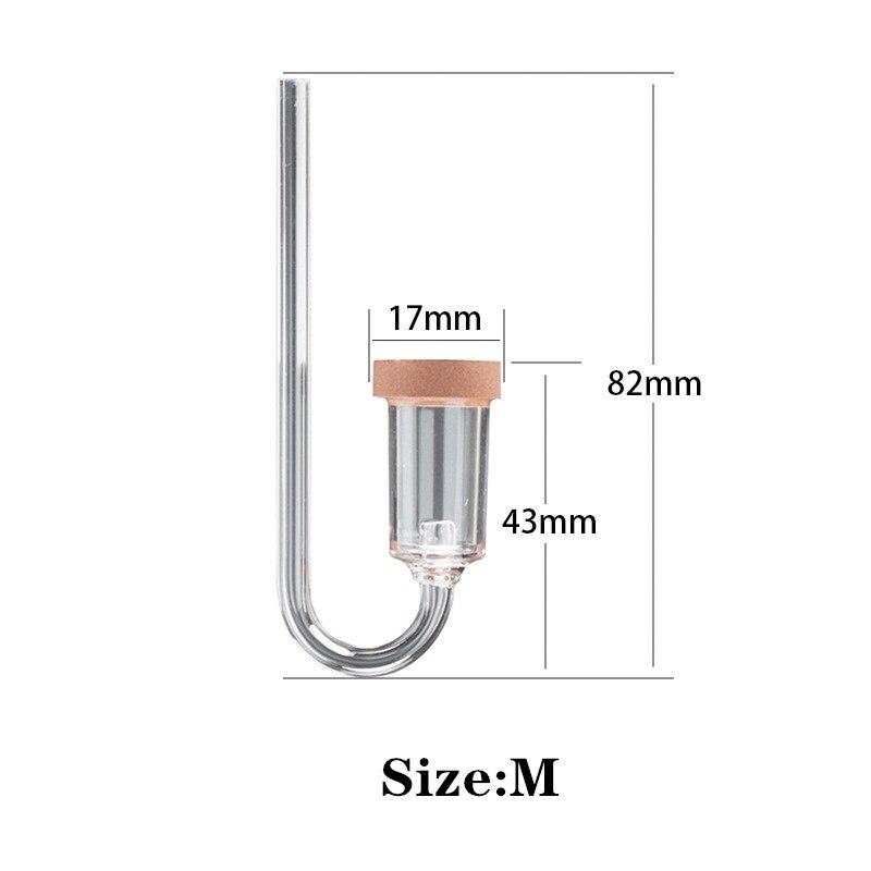 Aquarium CO2 Diffuser Glass Tank Bubble Atomizer with Ceramic Disc Suction Cups for Plants Nano Tank: M-1