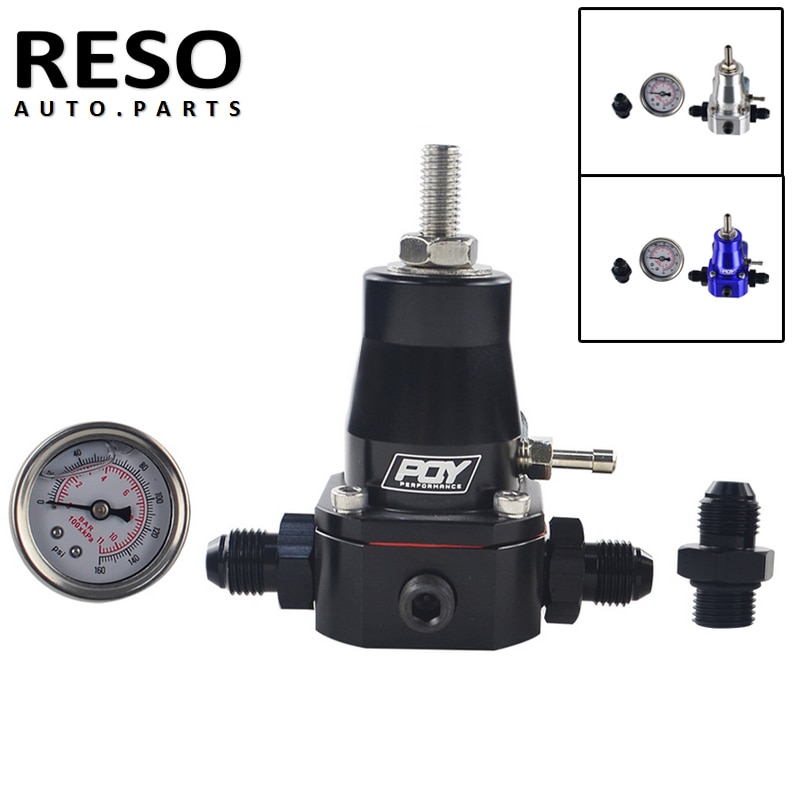 Reso Universele 30-70 Psi Auto Fuel Pressure Regulator Gauge 3 AN6 Fitting 3 Wasmachines Kit