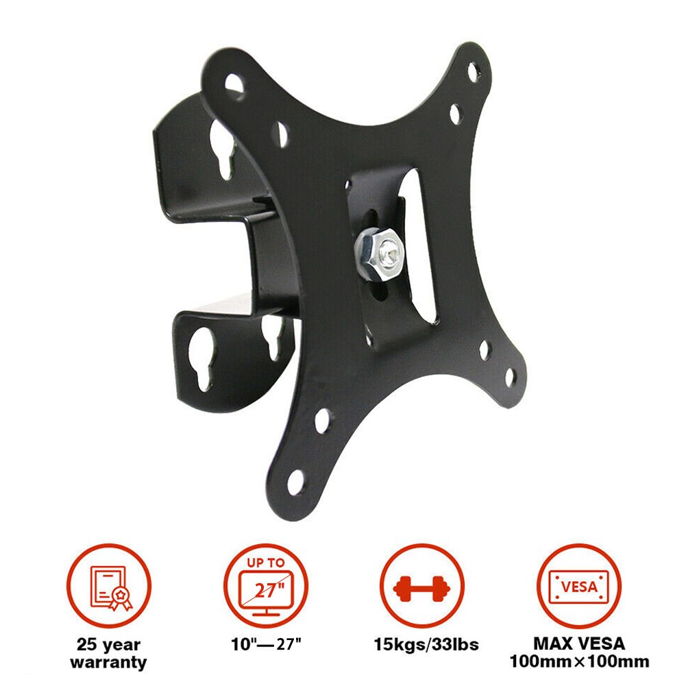 Justerbart stål svart tv-veggfeste tilt hjem universal for datamaskiner brakett enkel montering skjermstativ holdbar holder svingbar