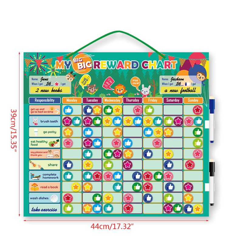 Magnetic Reward Behavior Chores Chart Board Educational Table Calendar Kids Toy F3ME