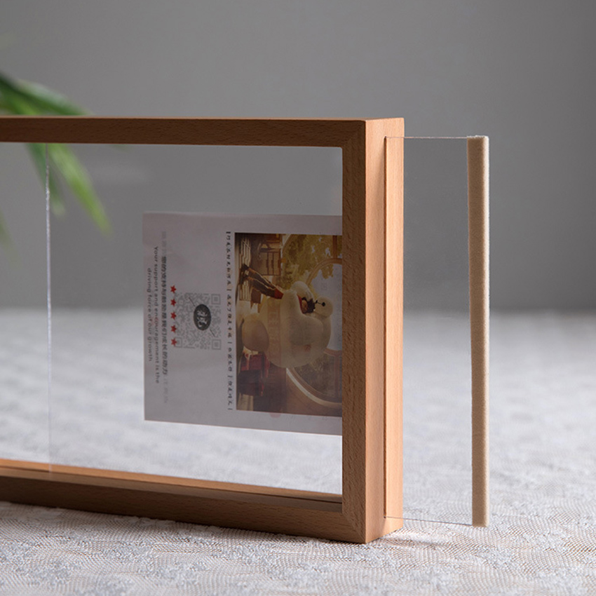 Bilderrahmen aus Holz, Tischdisplay, doppelseitig gepresste Blumenrahmen, Pflanzenprobe, Herbarium-Clip, doppelter Glasrahmen
