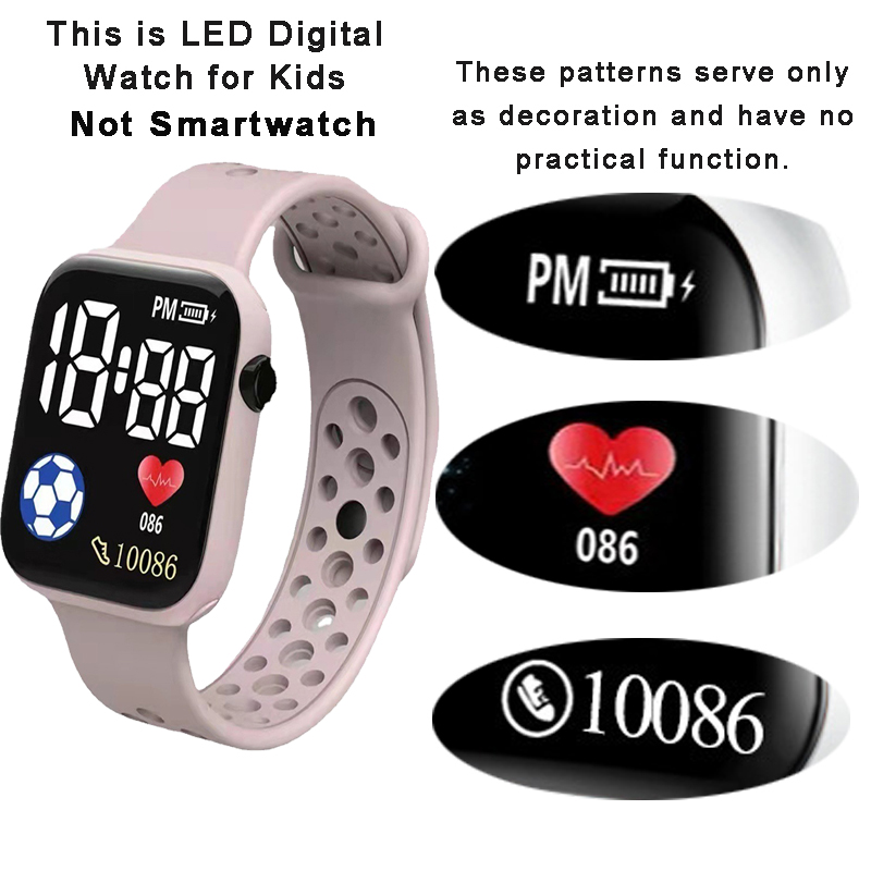 2024 LED-Digitaluhr für freundlicher, Jungen, Mädchen, FußBall, Sportuhren, Silikon-Digitaluhr, lässige elektronische freundlicher-Armbanduhr