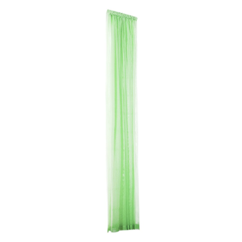 Rideau de porte fenêtre en Tulle de couleur Pure, 1 pièce, panneau, écharpe transparente, cantonnières, rideaux de fenêtre transparents pour décoration de salon: green