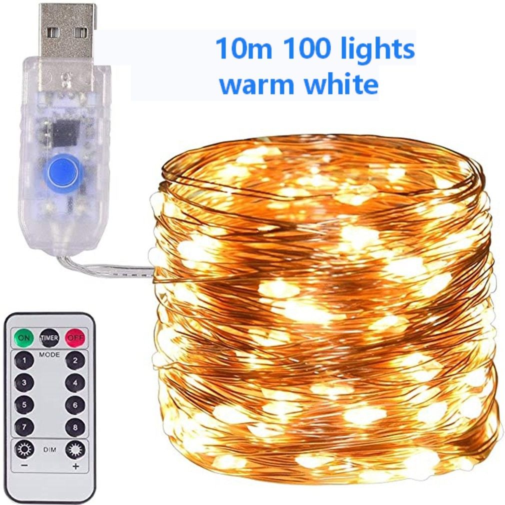 USB LED String Light Remote Control 5M/10M 50/100LED Fairy String Light 20M Copper Wire for Wedding Christmas Decor lamp: 2