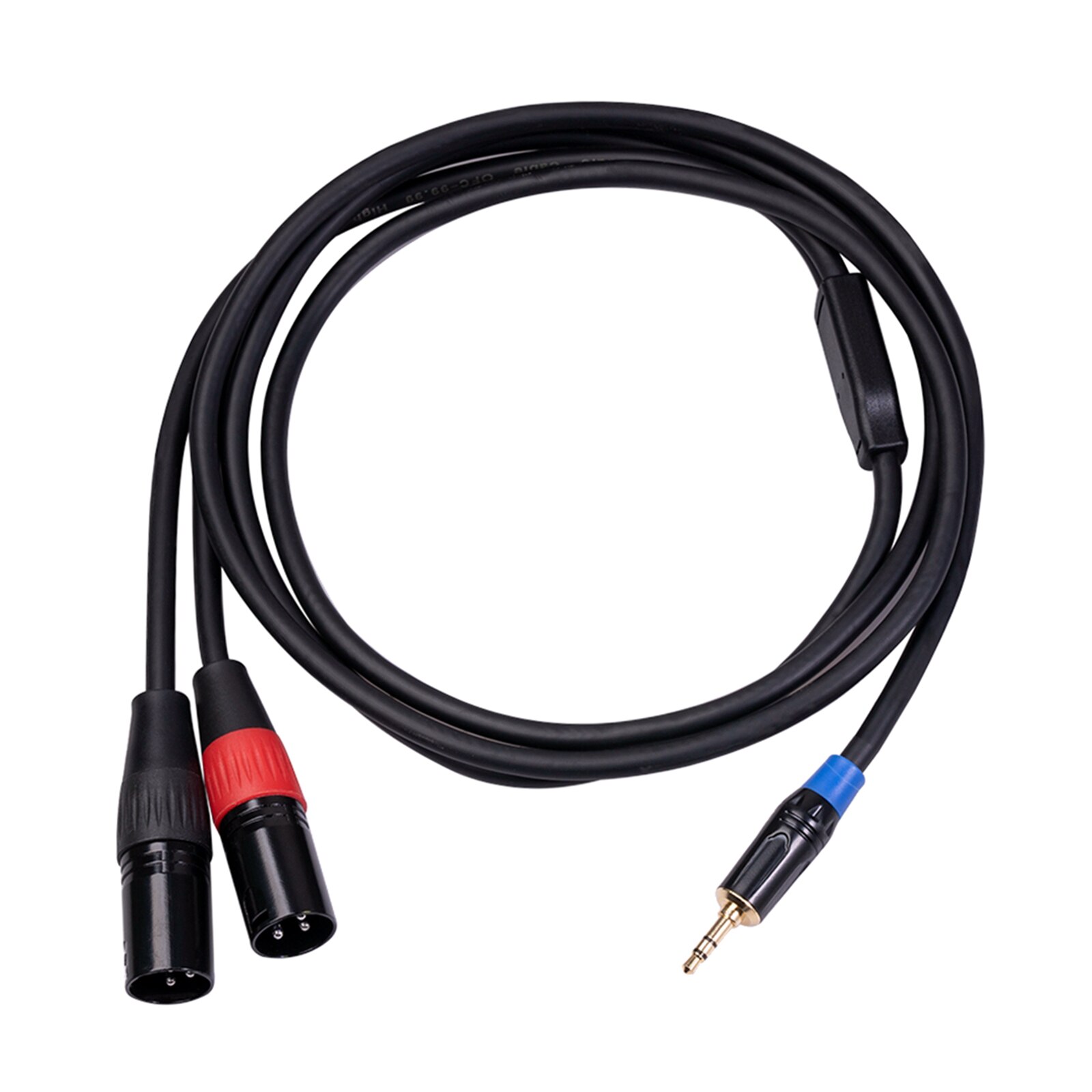 3.5mm to Dual XLR Stereo Audio Microphone Cable Mini Jack TRS Adapter Connector for Mixer Livestream Cell Phone: 1.8m