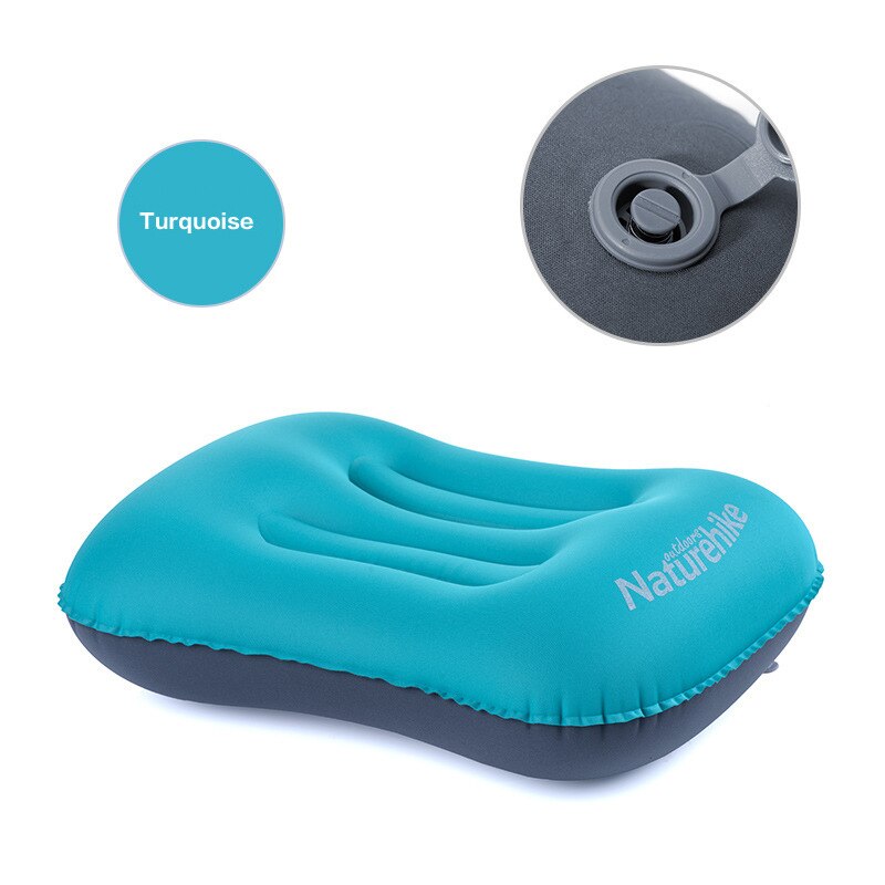 Naturehike-almohada inflable para acampar al aire libre, cojín de viaje, reposacabezas protector suave para el cuello: Blowing-Blue