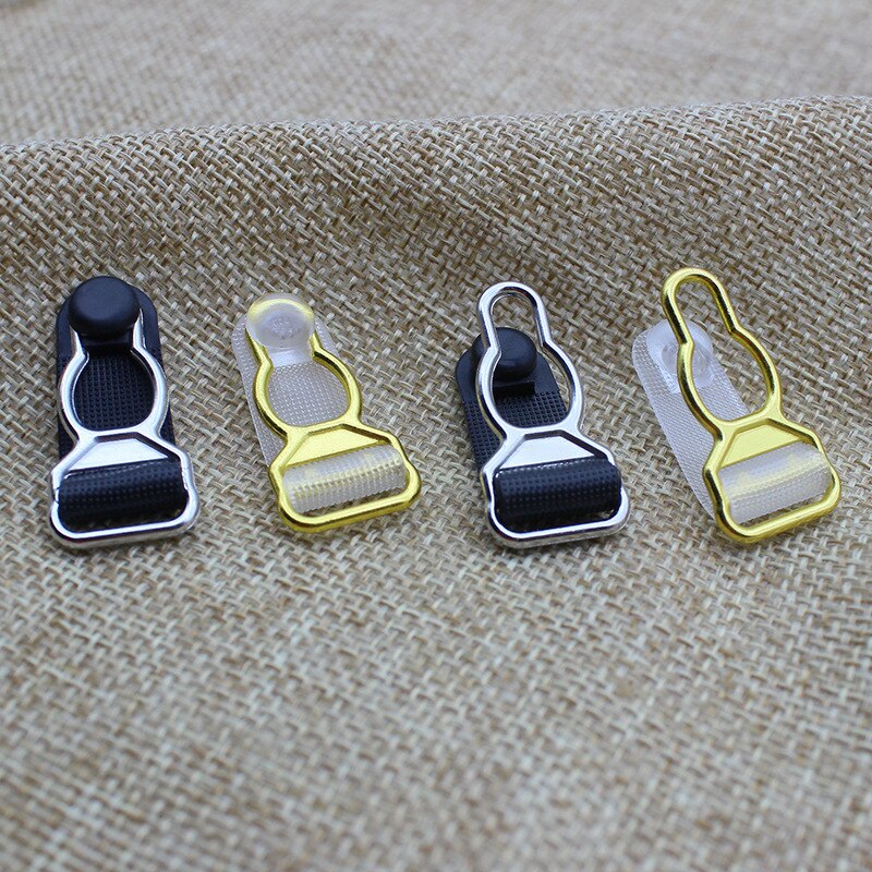 Suspender clips 1,2 cm clip para liga pinza para ropa accesorios ropa cosido suministros de Metal + PP 6 unids/lote