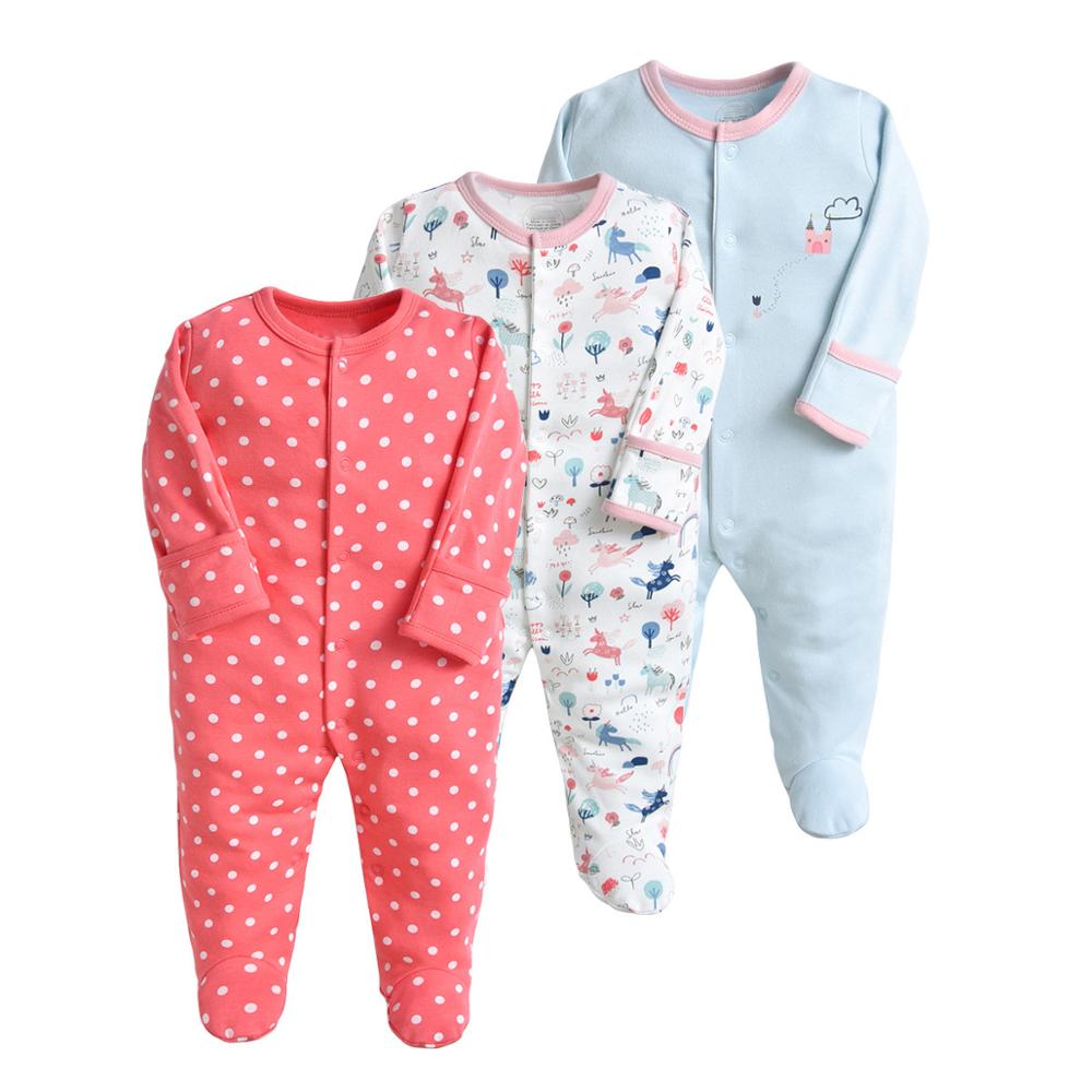 3Pcs Baby Kleding 3-12M Baby Pyjama Baby Jongens Meisjes Katoen Lente Herfst Lange Mouw Jumpsuits Voor jongens: A / 12m