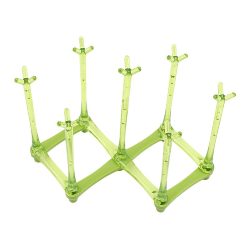 Retractable Cup Drying Rack Drinking Glass and Bottle Drying Holder Water Mug Drainer Stand Tray Holder With Non-slip Bottom: Green