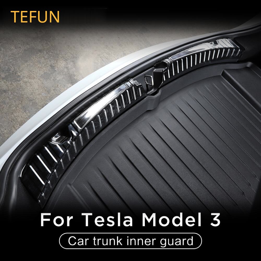Stainless Steel Trunk Inner Guard for Tesla Model 3 Model Y 2022 Car Inner Rear Bumper Guard Plate Cover Trim Accessories
