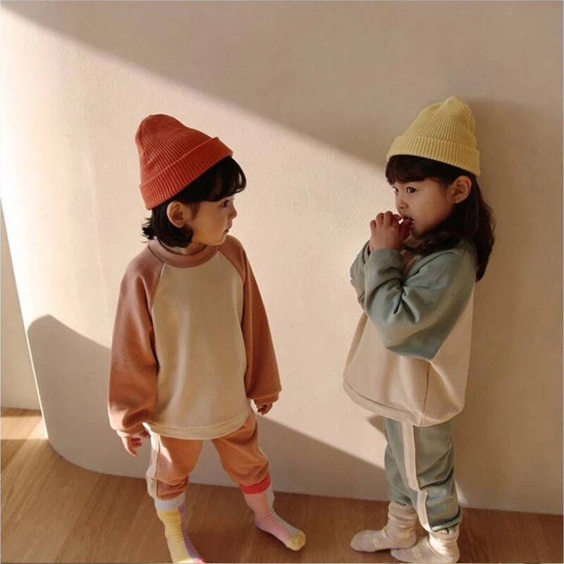 Herfst Koreaanse Kinderkleding Kinderen Katoen Hoodie Pak Jongens Pak Meisjes Sport En Vrije Tijd Kleding