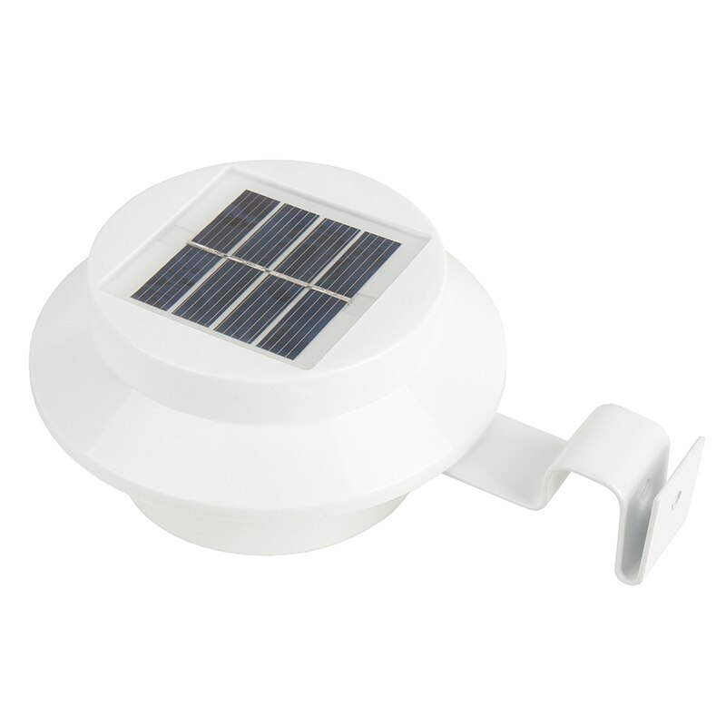 Lámpara Solar con 3 luces Led para el fregadero, lámpara de pared alimentada por energía Solar para valla, canalón, calle, jardín, patio, césped, iluminación exterior: White / Warm White