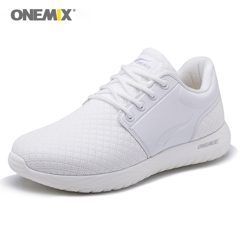 Onemix Women's Running Shoes Breathable Mesh Sports White Sneaker Lightweight Cushioning DMX Sneakers for Walking Shoes
