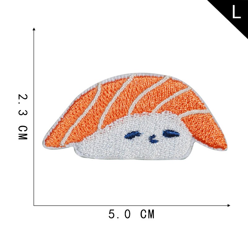 Octopus Sushi Pizza Borduren Patch Strijken Op Japanse Voedsel Leuke Applicaties Kleding Stickers Badges Voor Tassen Schoenen Plakboek: L