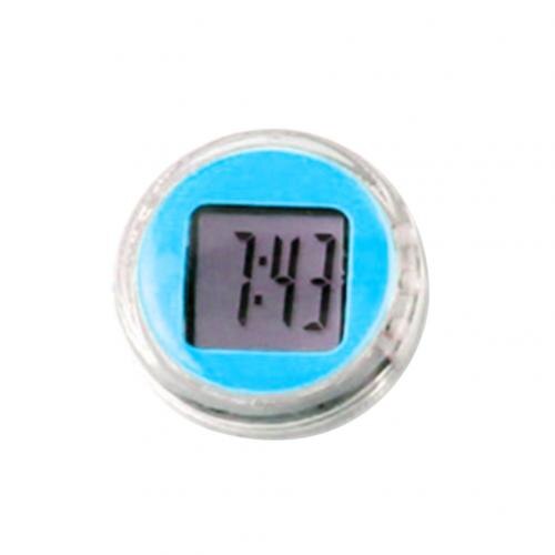 Mini Digital Clock Waterproof Mini Motorcycle Bike Sticky Digital Display Clock Watch Office Decor motorbike accessories: Blue