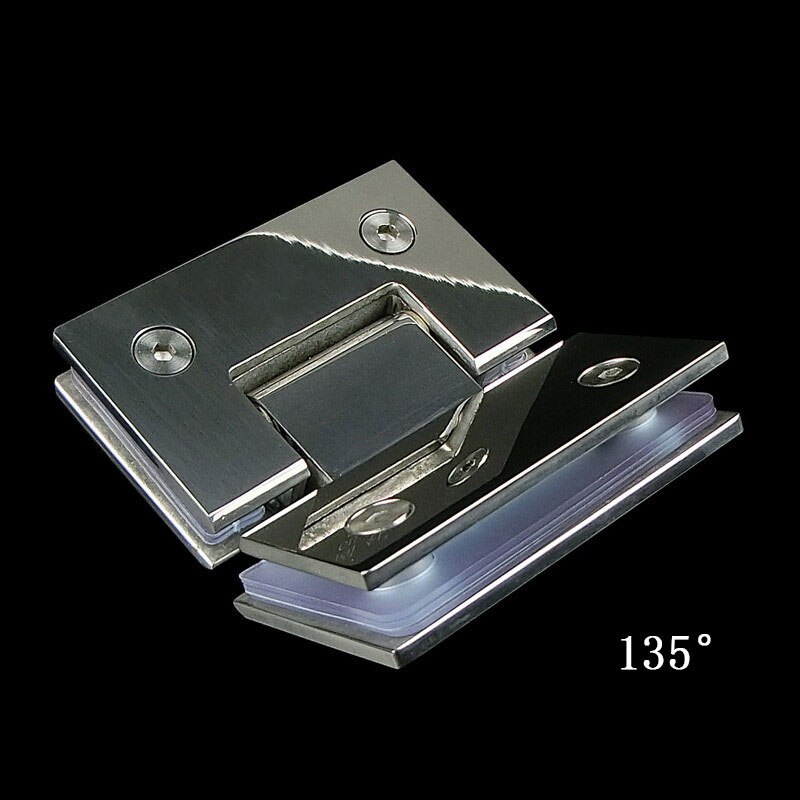 180 grad Öffnen 304 Edelstahl Zauberstab Halterung Glas Dusche Tür Scharniere Für Heimat Schlecht Möbel Clip Gespiegelt Hardware-: 135 gespiegelt 304