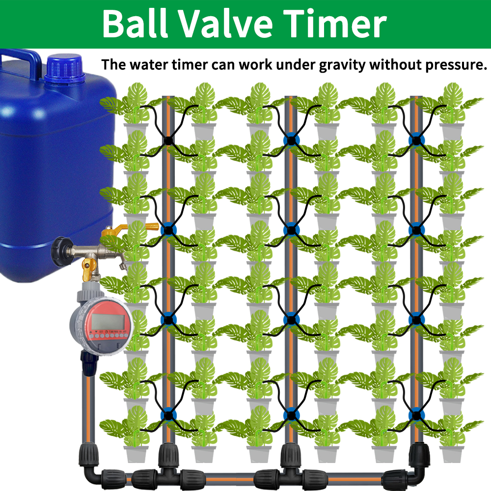 Oasis Ball Valve Irrigation Timer Automatic LCD Watering Electronic Water Tank Controller Irrigator for Home Garden Greenhouse