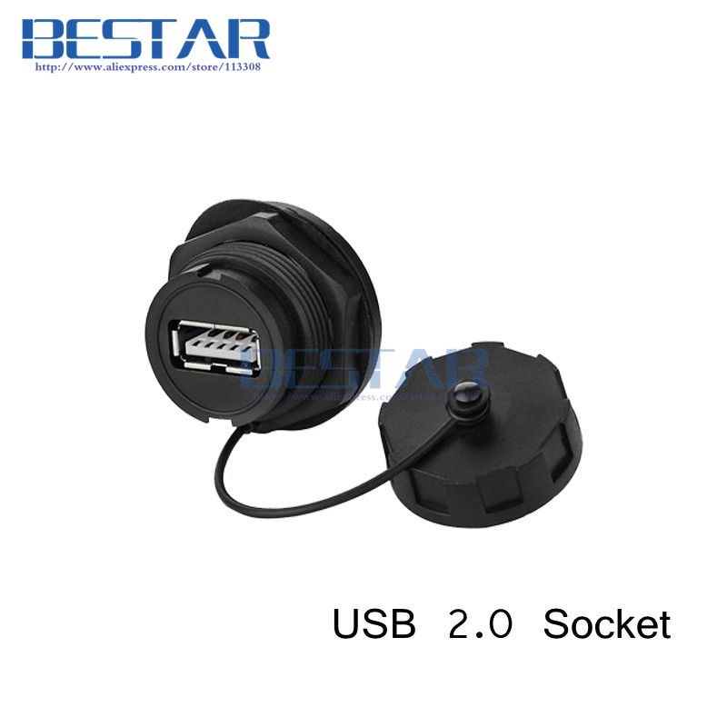 USB 2.0 Panel Mount IP67 Waterproof USB2.0 Connector Cable 1m 3ft USB Socket Male to Female Extension cord cables Water Proof