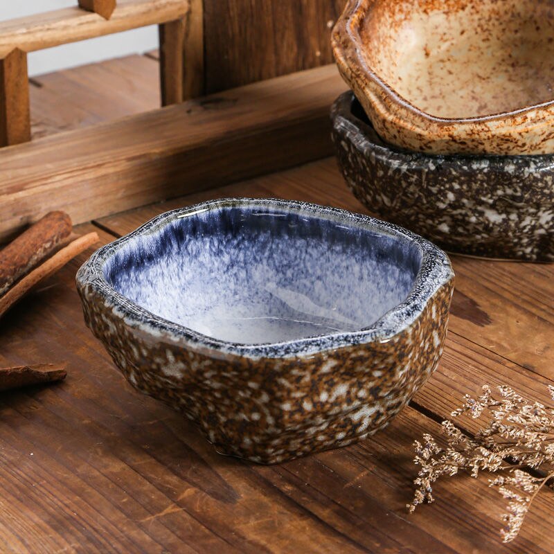 Japanese Stone Pattern Odd Bowl Fruit Salad Bowls Ceramic Bowl Restaurant Snack Bowl Vegetable Tableware Bowl