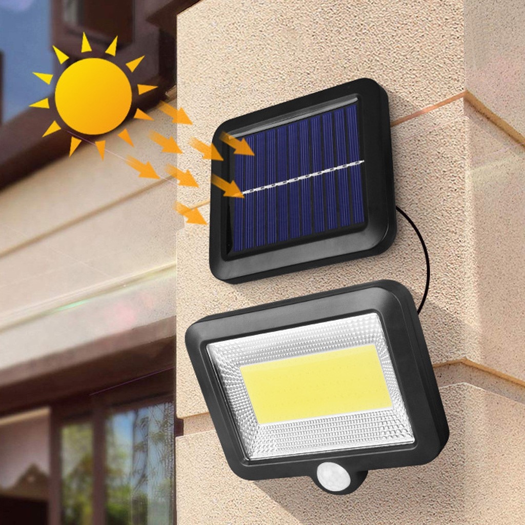COB 100 LED Solar Power Motion Sensor Outdoor Garden Light Security Lamp Spotlight Sunlight Street Light 3.2
