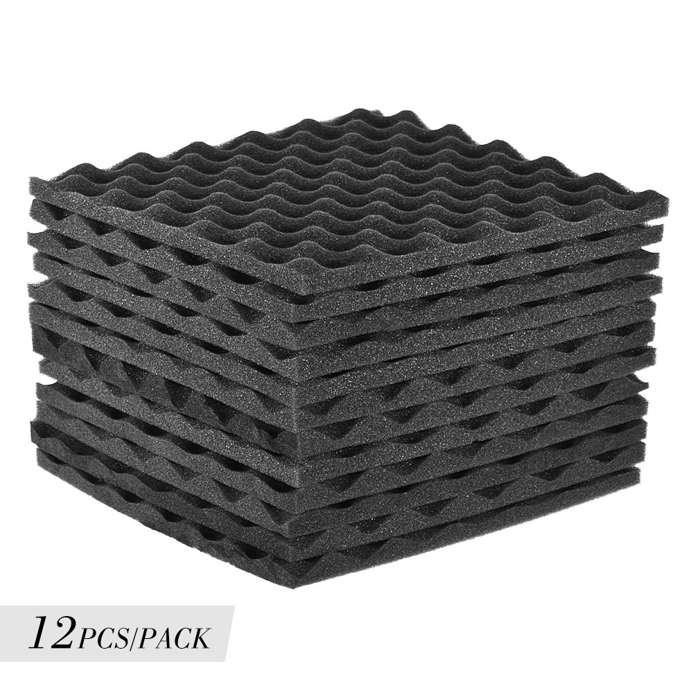 24 Pack Foams Panels Sound Insulation Foam Studio Acoustic Foam 30 * 30cm/ 12 * 12in Sound-absorbing cotton Soundproofing Foam: Dark gray 12 PCS