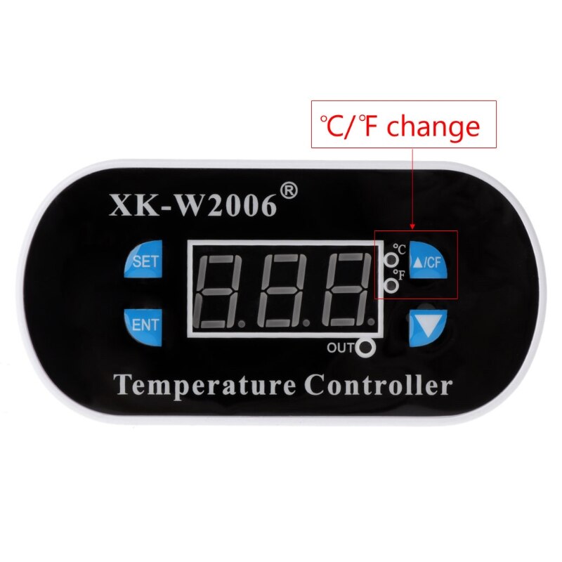 AC 110V-220V C/F Digital Thermostat Temperature Alarm Controller Sensor W1308