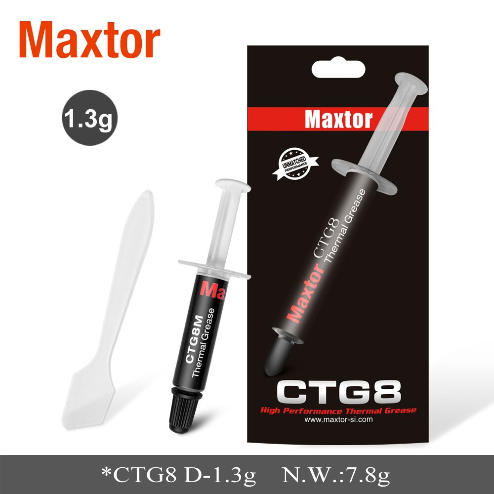 Maxtor 12.8 W /M-k CTG8 CPU/GPU Cmputer Radiator AMD Intel Processor Silicone Grease Thermal Paste 1g/2g/4g/8g/10g/20g: CTG8D(1.3g)
