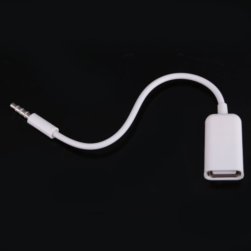 USB Female to AUX 3.5mm Male Jack Plug o Converter Adapter Data Cable