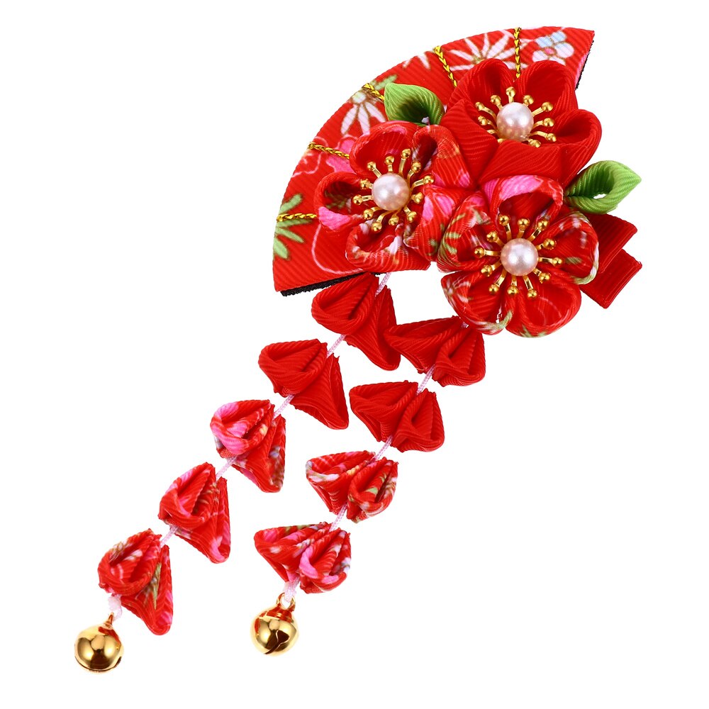 Style japonais gland cloche coiffure pince à cheveux ventilateur forme pince à cheveux décoration de cheveux Style japonais ventilateur forme accessoire de cheveux