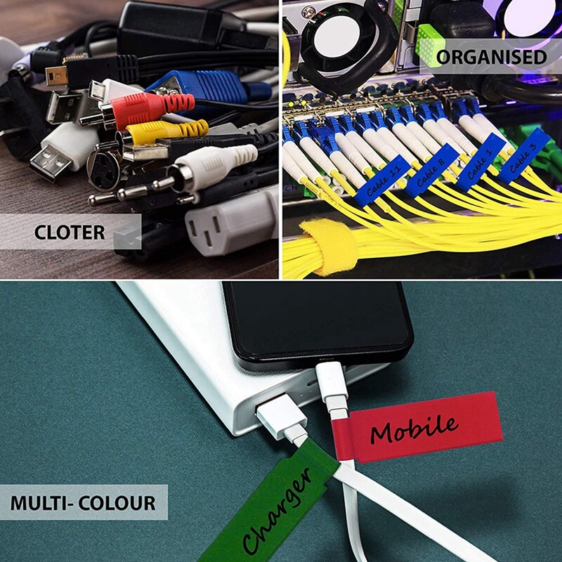 1000Pcs Self-Adhesive Cable Label Waterproof Wire Label Tear Resistant Oil-Proof Marker Cable Cord Identification
